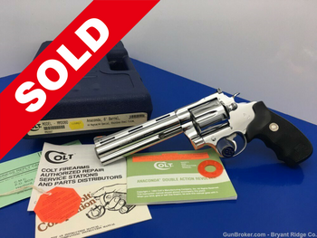 1996 Colt Anaconda 6" *BREATHTAKING BRIGHT STAINLESS* Incredible Colt Snake