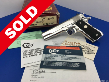 1988 Colt Government MKIV Series 80 45 ACP *GORGEOUS BRIGHT STAINLESS*