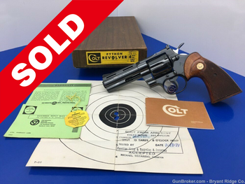 1971 Colt Python .357 Mag Blue 4" *FACTORY TEST FIRE TARGET* Stunning Piece