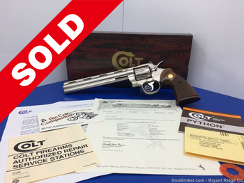 1981 Colt Python .357 Mag 8" *RARE E-E-Nickel FINSIH...COLT FACTORY LETTER