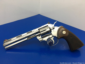 1990 Colt Python .357Mag 6" *BREATHTAKING BRIGHT STAINLESS FINISH* Stunning