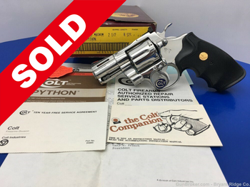 1989 Colt Python .357 Mag *ULTRA RARE FACTORY BRIGHT STAINLESS 2.5" BARREL*