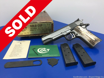 1976 Colt Gold Cup National Match Series 70 .45 ACP *GENUINE STAG GRIPS*