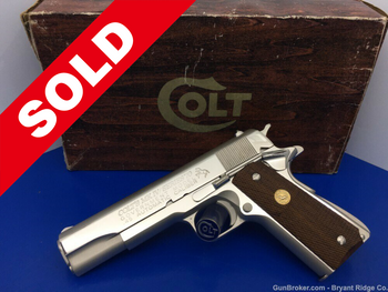 Colt Government MKIV Series 70 .45. ACP *RARE NICKEL & LARGE ROLL STAMP*