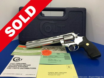 1991 Colt Anaconda 8" BRIGHT STAINLESS .44mag *INCREDIBLE COLT SNAKE*