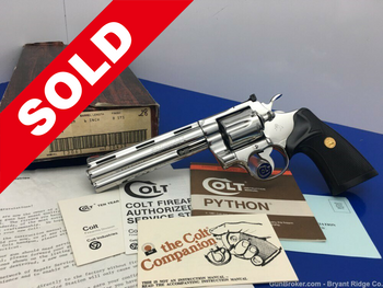 1984 Colt Python .357 Mag 6" *AMAZING FACTORY BRIGHT STAINLESS*