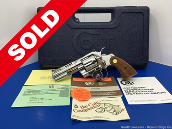 1987 Colt Python .357 Mag 4" *BREATHTAKING BRIGHT STAINLESS FINISH*