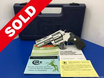 1994 Colt Anaconda ULTRA RARE 4" *BREATHTAKING BRIGHT STAINLESS* Stunning