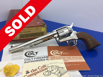 1980 Colt Single Action Army EXTRAORDINARY 7.5" *DESIRABLE NICKEL FINISH*