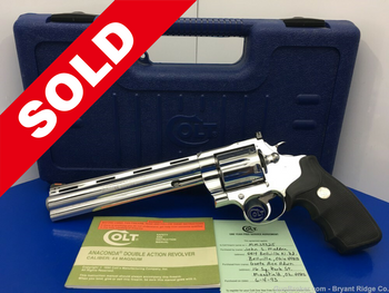 Colt Anaconda 8" BREATHTAKING BRIGHT STAINLESS .44mag *INCREDIBLE SNAKE*