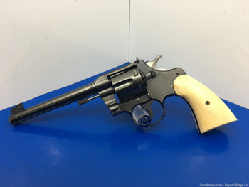 1938 Colt Officers Model Target .22LR Blue 6" *RARE ELEPHANT IVORY GRIPS*