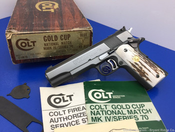 1979 Colt Gold Cup National Match Series 70 *GORGEOUS GENUINE STAG GRIPS*