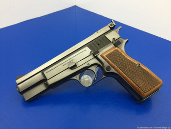 1976 FN Browning Hi-Power 9mm Blue 4 5/8" *BO-MAR FRONT AND REAR SIGHT*