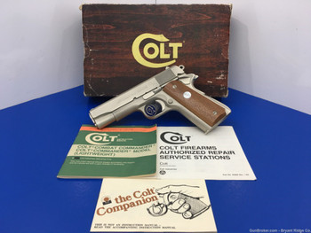 1974 Colt Combat Commander RARE .38 Super *SCARCE SATIN NICKEL FINISH*