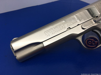 1979 Colt Government MKIV Series 70 .45 ACP Nickel 5" *GENUINE STAG GRIPS*