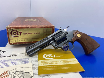 1978 Colt Diamondback .22 Lr Blue 4" *LEGENDARY STUNNING COLT SNAKE*