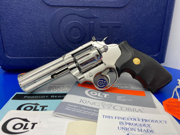 1988 Colt King Cobra .357 Mag 4" *STUNNING BRIGHT STAINLESS FINISH!*