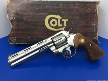 1973 Colt Python .357 Mag 6" *HIGHLY DESIRABLE NICKEL FINISH!* Gorgeous!