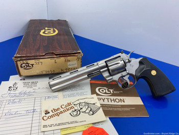 1983 Colt Python .357 Mag Stainless 6" *RARE "K" PREFIX & SUFFIX SERIAL*