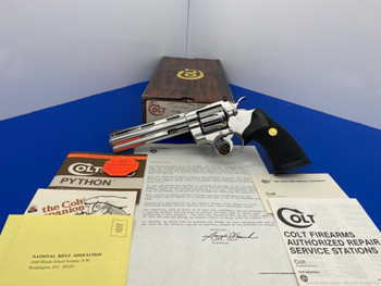 1985 Colt Python .357mag FACTORY Bright Stainless 6" *BEAUTIFUL SNAKE*