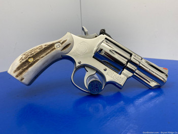 1980 Smith Wesson 66-1 .357 Mag Bright Stainless 2.5" * GENUINE STAG GRIPS*