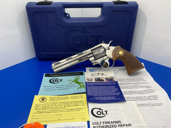 1991 Colt Python 357 .357 Mag *FACTORY BRIGHT STAINLESS* Gorgeous Example