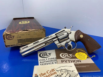 1980 Colt Python .357 Mag 6" *HIGHLY DESIRABLE NICKEL FINISH MODEL* Amazing