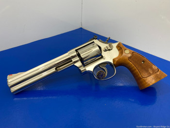 1984 Smith Wesson 586 .357 Mag Nickel 6" *STUNNING DOUBLE ACTION REVOLVER!*