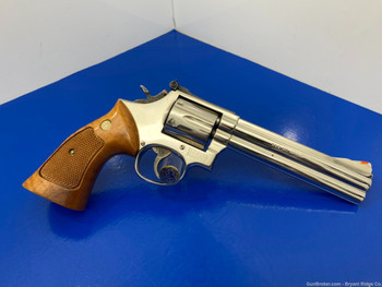 1984 Smith Wesson 586 .357 Mag Nickel 6" *STUNNING DOUBLE ACTION REVOLVER!*