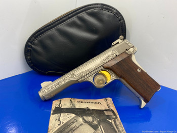 1971 Browning 10/71 Renaissance Pistol .380 Acp Nickel *FACTORY ENGRAVED!*