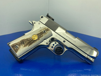 1987 Colt Officers MKIV .45acp *BREATHTAKING BRIGHT STAINLESS* Stunning