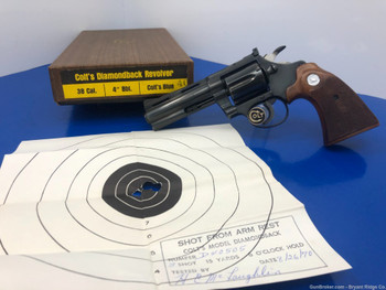 1970 Colt Diamondback .38 Spl Blue 4" *GORGEOUS DOUBLE ACTION SNAKE*