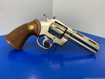 1979 Colt Python .357 Mag 4" *STUNNING SCARCE NICKEL SNAKE REVOLVER!*