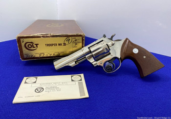 1975 Colt Trooper MKIII .357 Mag Nickel 4" *SOLID RIB BARREL!*