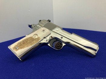 1993 Colt MKIV Combat Commander .45acp 3.5" *STUNNING BRIGHT STAINLESS*