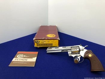 Colt Python 6" .357mag *BREATHTAKING FACTORY BRIGHT STAINLESS* Amazing Colt