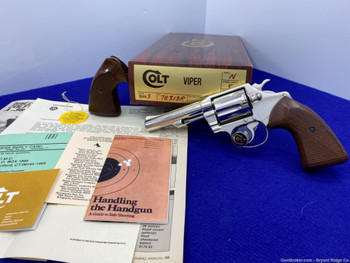 1978 Colt Viper .38 Spl Nickel 4" *RAREST SNAKE GUN, ALL ORIGINAL*