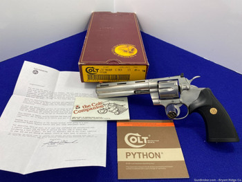 1988 Colt Python .357 Mag Stainless 6" *ABSOLUTELY ASTONISHING EXAMPLE*