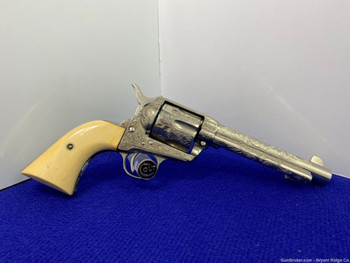 1899 Colt Single Action Army .45colt Nickel 5.5" *VINTAGE MASTER ENGRAVED*