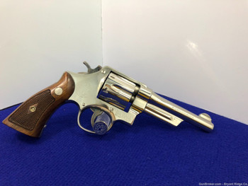 1955 Smith Wesson 38-44 Heavy Duty .38 Sp. Nickel 5" *RARE PRE-MODEL 20*