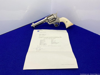 1905 Colt Single Action Army .45 Nickel 4 3/4" *STUNNING GENUINE IVORY*
