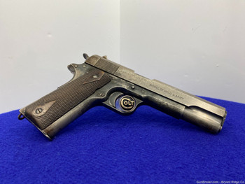 1918 Colt 1911 US Army .45 ACP Blue 5" *ICONIC WWI 1911* Superb Find