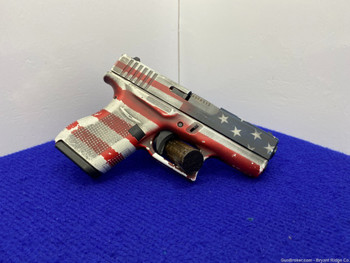 Glock 43 Sub-Compact 9x19mm 3.41" *EYE-CATCHING AMERICAN FLAG CERAKOTE*