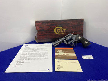 1976 Colt Python .357 Mag Blue 4" -ICONIC SNAKE REVOLVER- Desirable Piece 