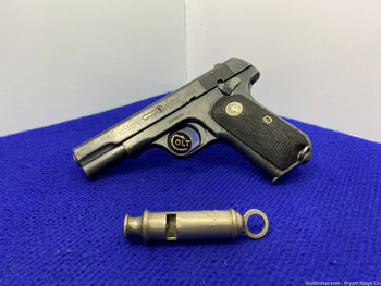 1934 Colt 1908 .380 Blue 3 3/4" *SHANGHAI MUNICIPAL POLICE NO.3192 MARKED*