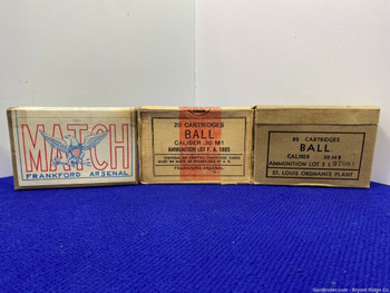 Frankford Arsenal .30, FA .30Match, St.Louis Ord. .30 60 Rds *VINTAGE AMMO*