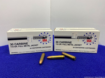 Winchester 30 Carbine 110 Grain Full Metal Jacket Ammo 2 Boxes 100rds