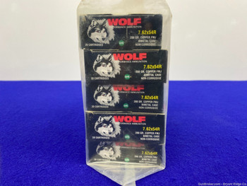 Wolf Premier Ammunition 7.62x54R *200 GRAIN COPPER FMJ* 100 rnds *5 Boxes*
