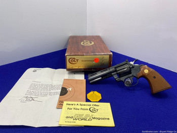 1977 Colt Diamondback .22LR Blue 4" -TIMELESS SNAKE SERIES REVOLVER-Amazing