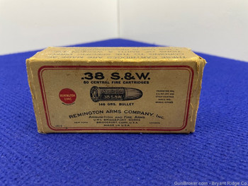 Vintage Remington Arms .38 S&W 50 Rd *VINTAGE UNTOUCHED AMMO*